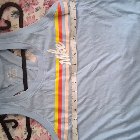 Nike Light Blue Tank Top with Colorful Stripes - Picture 4 of 6